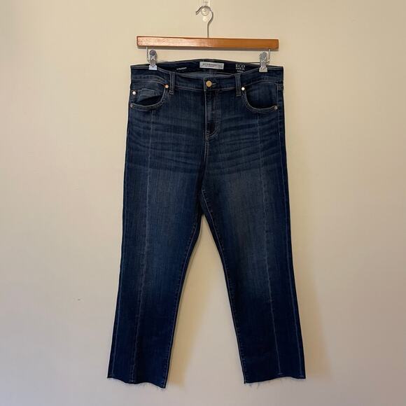 Liverpool Los Angeles US 14/32 dark wash Straight raw hemline ECO Logical blue - Picture 1 of 8